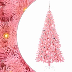 vidaXL Weihnachtsbaum mit 300 LEDs mit Ständer Rosa 210 cm PVC 3396440