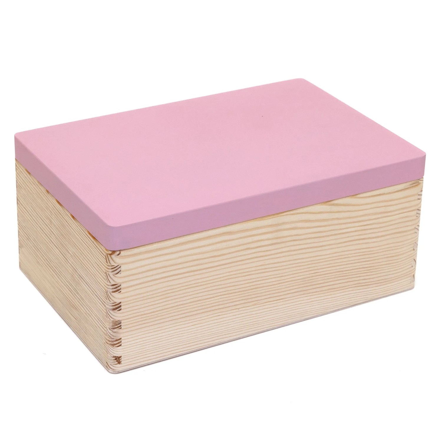 HolzFee Holzkiste 30 x 20 cm Aufbewahrungsbox Erinnerungskiste Kiste Holz Deckel Rosa