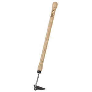 D&O Handhacke Halbmond mit Knopfstiel, Gartenhandgerät zum Jäten und zur Bodenbearbeitung.