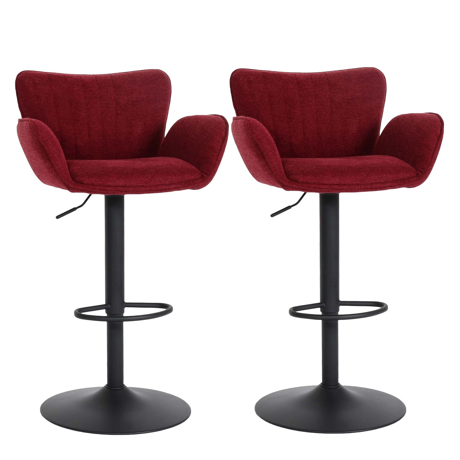 PROREGAL 2er-Set Barhocker Gepolstert Mit Lehne Sitzhöhe 66-90cm Mit Armleh günstig online kaufen