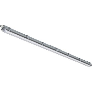 Graue LED-Feuchtraumleuchte 22W mit Rohr für z.B. Keller oder Garage.