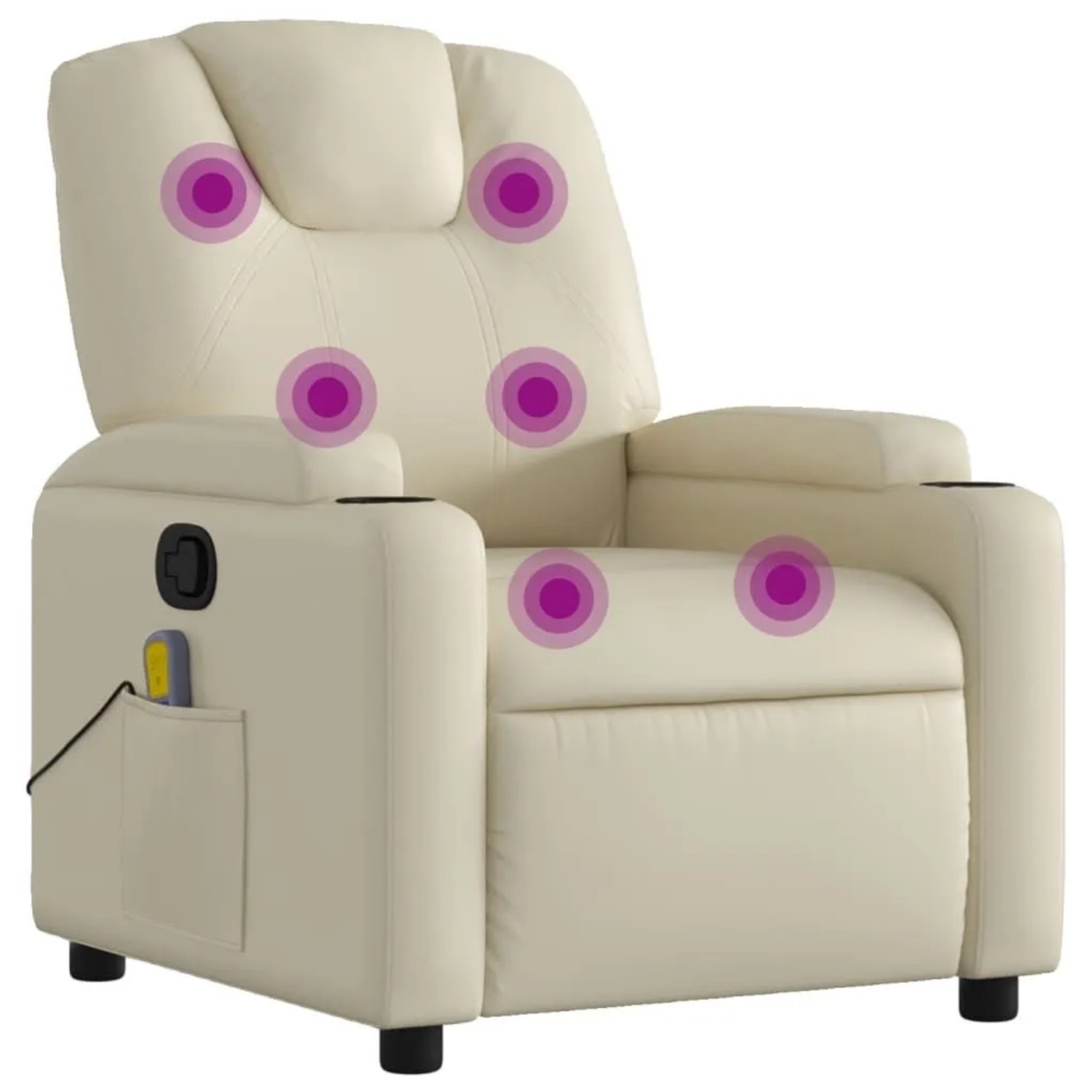 vidaXL Massagesessel mit Relaxfunktion Kunstleder Creme 3205544