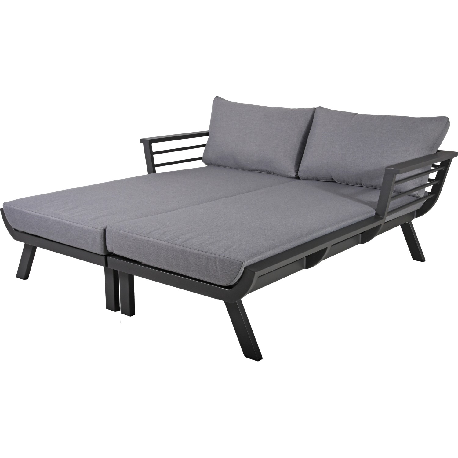 Garden Pleasure Doppelliege Delia 174 cm x 62/68 cm x 170 cm Anthrazit