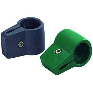 T&J Endverbinder für Stabmatten und Gitterzäune, anthrazit und grün, Durchmesser 34 mm.