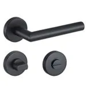 MeinTürgriff Drückergarnitur Toulouse Schwarz Türdrücker Edelstahl Türgriff WC