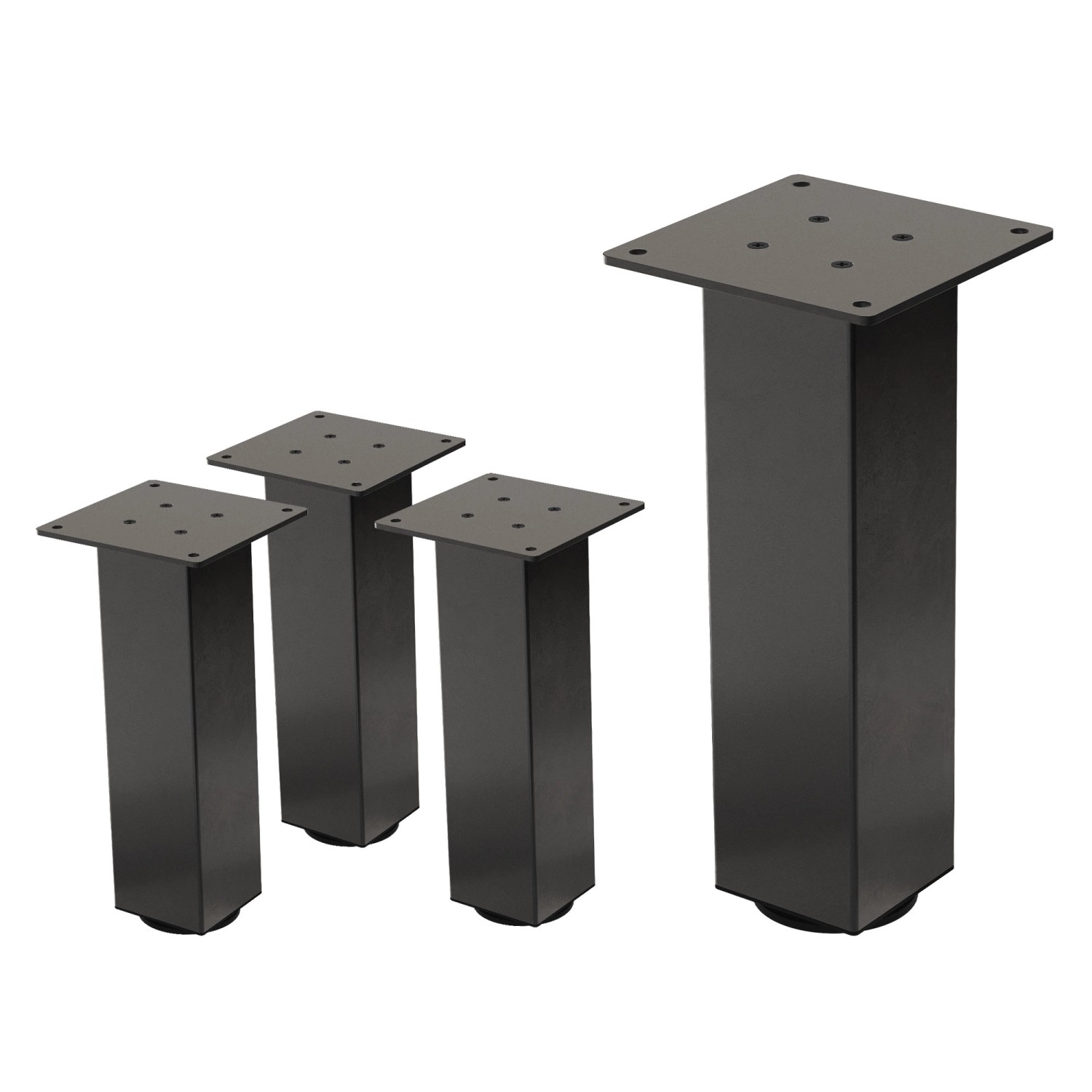 ML-Design Tischbeine 4Er Set I-Design H30 cm Dunkelgrau Stahl 8x8 cm
