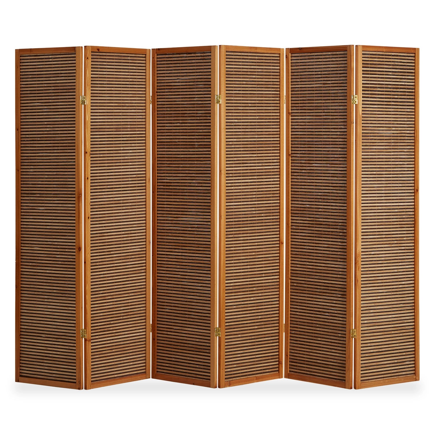 Homestyle4u 6-tlg. Paravent in Braun 264x175 cm 384 günstig online kaufen