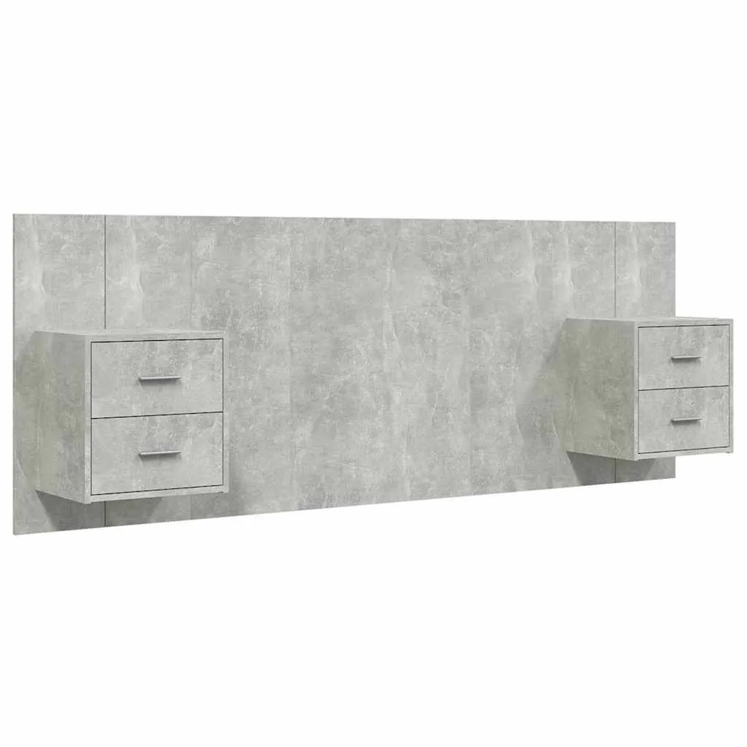 vidaXL Kopfteil mit Nachttischen Betongrau Holzwerkstoff 3115687