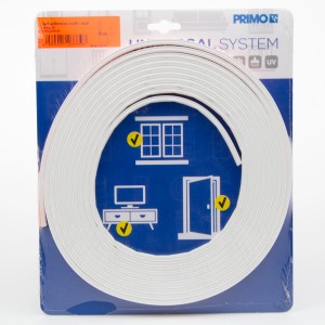 Primo Universaldichtung, selbstklebend, weiß, 2-5 mm x 6 m. Dichtungsband für Fenster und Türen.