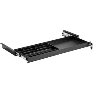 SOTECH CAVO Dokumentenschublade Abschließbar Aus Stahl 740 x 250 mm inkl. Schubladeneinsatz Schwarz Unterbauschublade