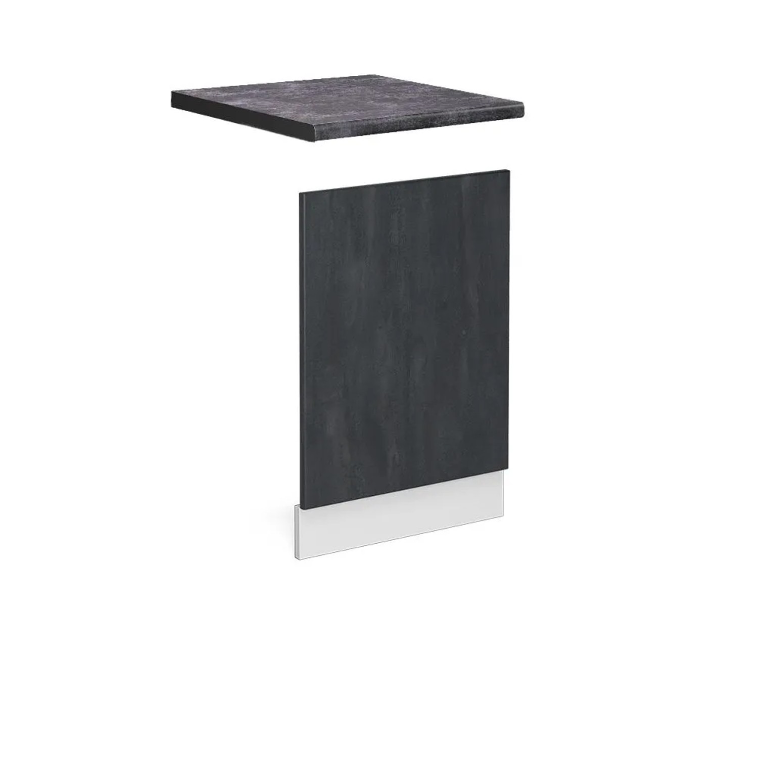 Vicco Frontblende R-Line Geschirrspüler Fronttür Schwarz Beton Weiß 45 cm AP Anthrazit