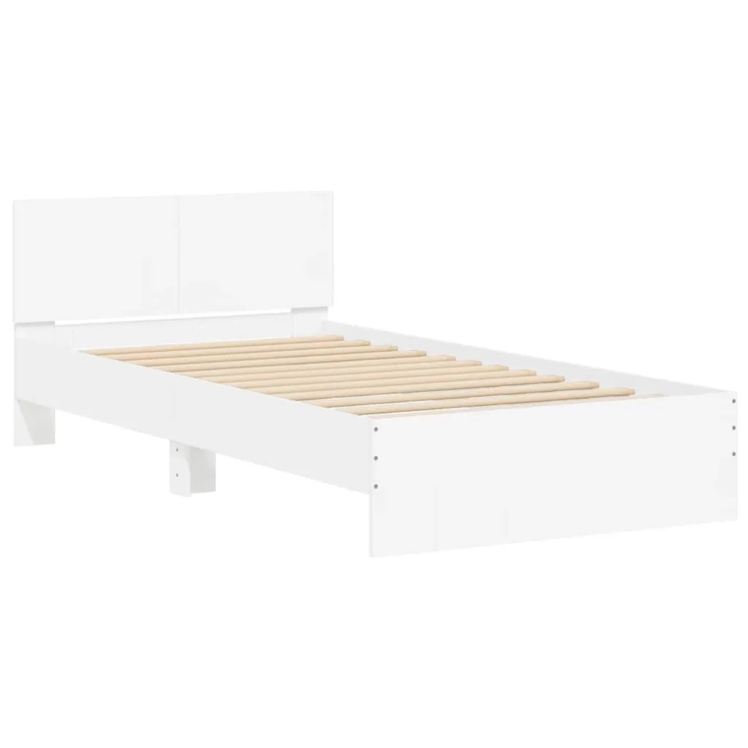 vidaXL Bettgestell mit Kopfteil Weiß 100x200 cm Holzwerkstoff 838617 günstig online kaufen