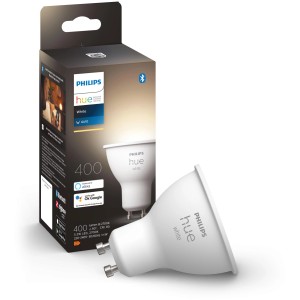 Philips Hue White GU10 Leuchtmittel, 400 lm, Einzelpack. Warmweißes Licht für GU10 Fassung.