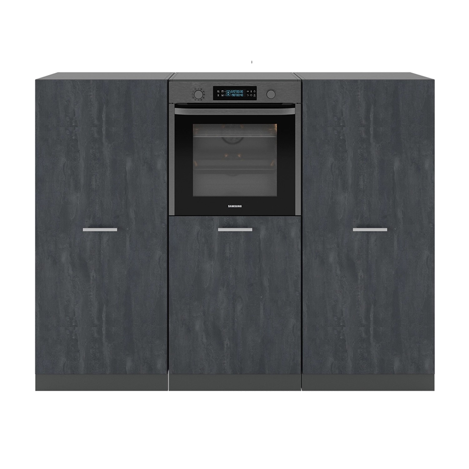 Vicco R-Line Einbauküche Schwarz Beton/Anthrazit 180 cm ohne Arbeitsplatte günstig online kaufen