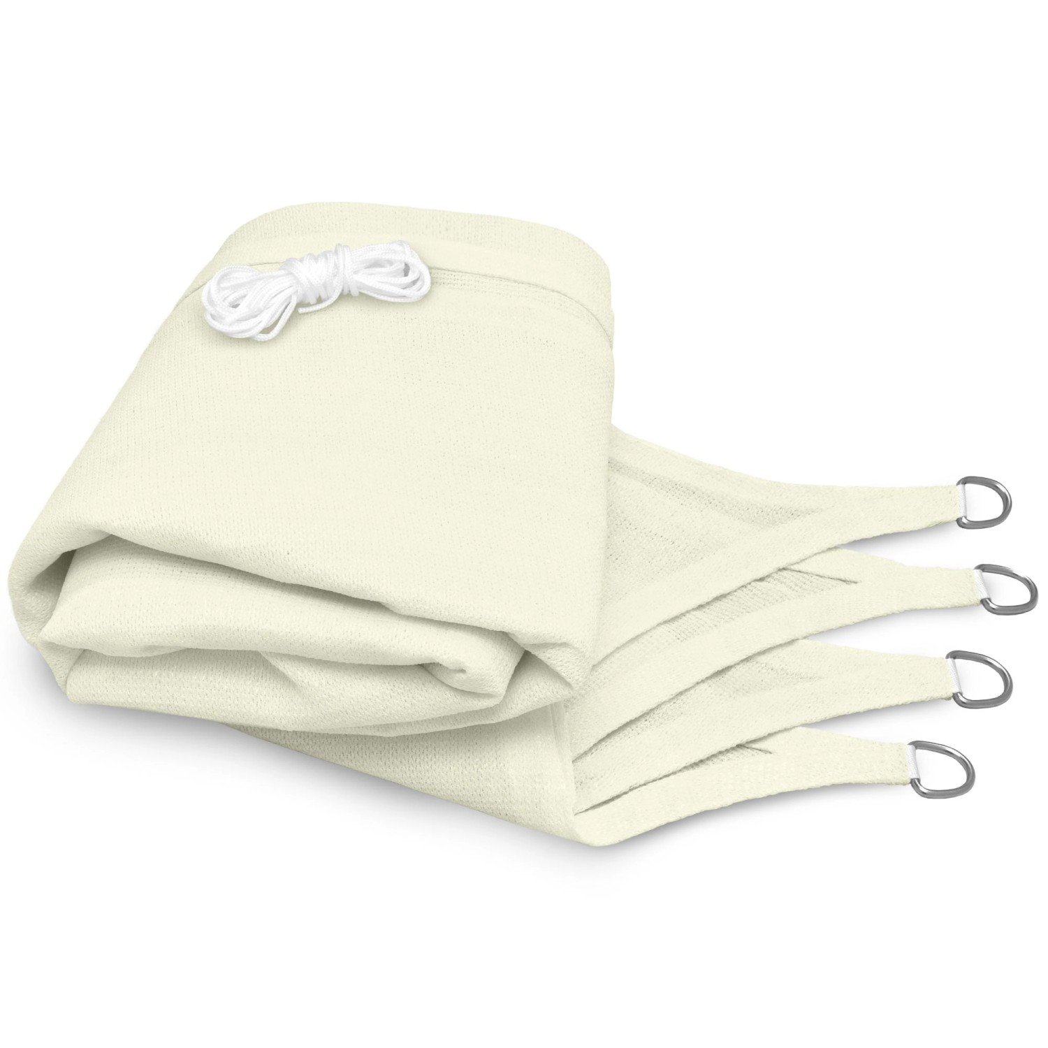 Sol Royal Sonnensegel, rechteckig, 500x600cm, Creme. HDPE-Sichtschutz mit Befestigungsseilen und Edelstahlringen.