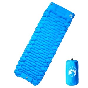 vidaXL Selbstaufblasende Isomatte mit Kissen Blau 4007105