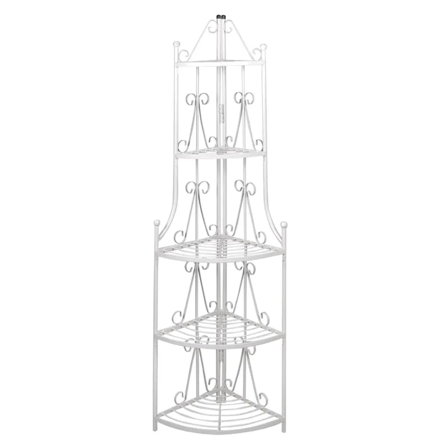 vidaXL Pflanzentreppe Blumenregal Standregal Eckregal Blumentreppe Stahl weiß 40783
