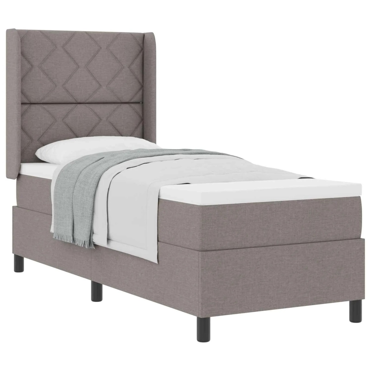 vidaXL Boxspringbett mit Matratze mit Kopfteil Taupe 80 x 200 cm Stoff 3341 günstig online kaufen