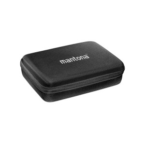 Schwarze Mantona Hardcase Tasche für GoPro Action Cam. Robustes, kompaktes Case mit Reißverschluss zur sicheren Aufbewahrung.