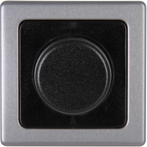 Kopp Abdeckrahmen Vision Stahl für Dimmer mit Druck-Wechsel-Schalter.