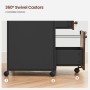 Vasagle Büroschrank im Industriestil, braun-schwarz, mit Rollen und abschließbaren Schubladen.