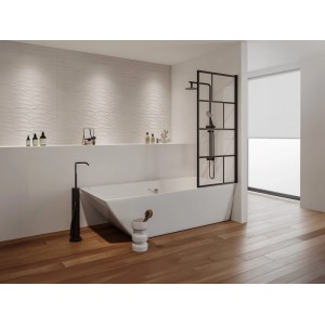 Vente-unique Duschabtrennung Rivanon Schwarz 70 cm