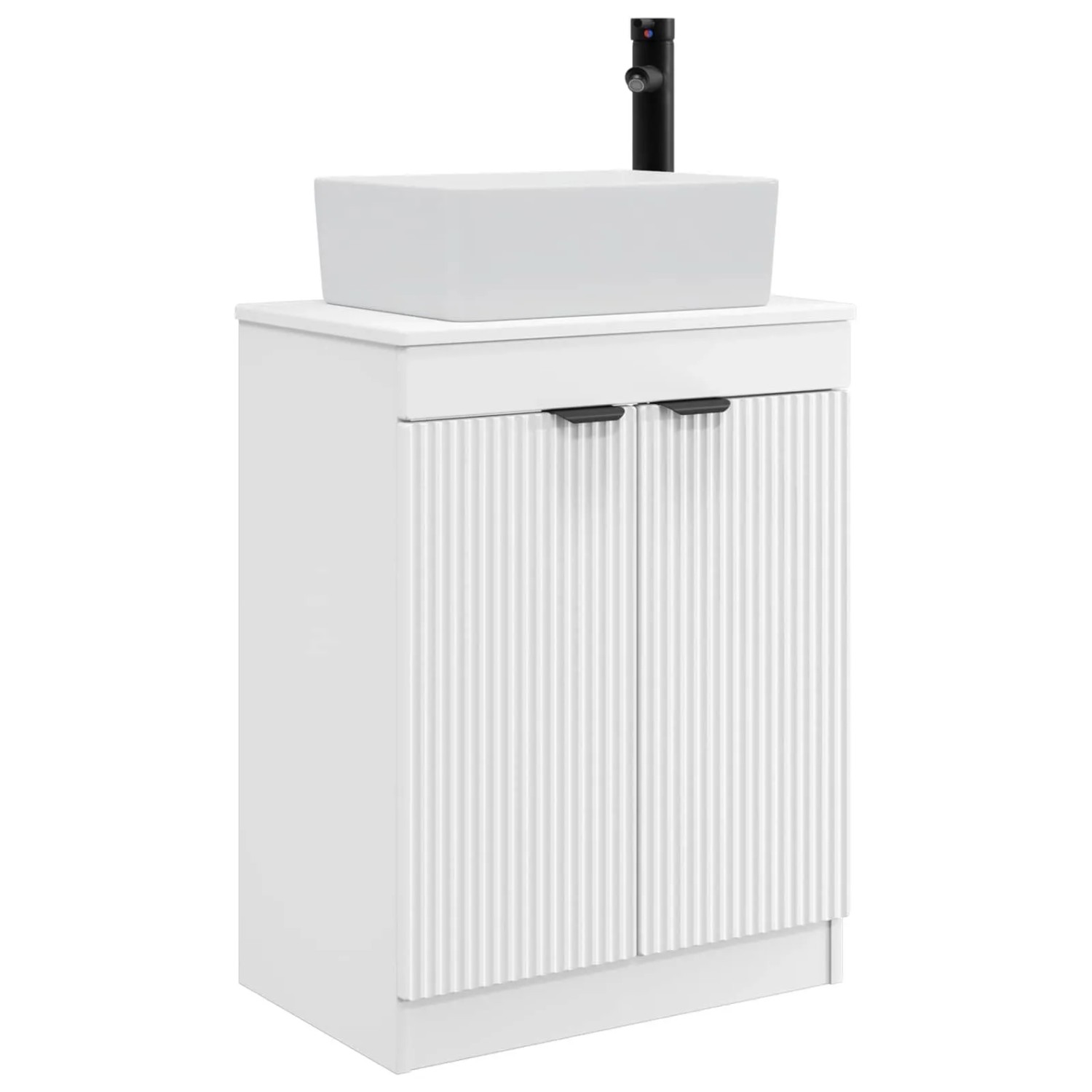 vidaXL Badezimmerschrank mit Waschbecken Weiß 54 x 35 x 83 cm 890158
