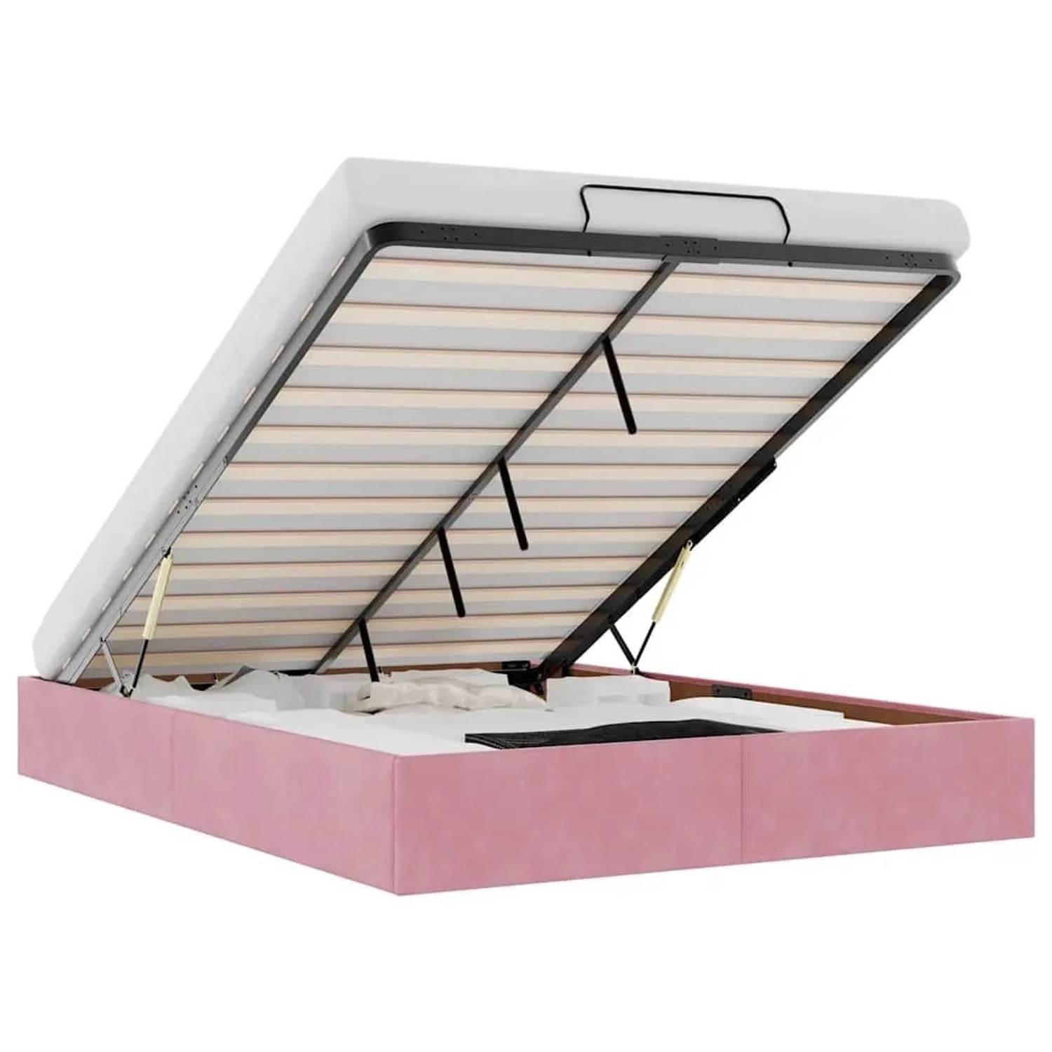 vidaXL Ottoman-Bett ohne Matratze Rosa 140x200 cm Samt 3310972