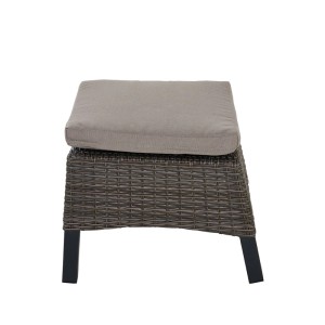 Siena Garden Hocker Taranto, anthrazitfarben, mit Polster. Gartenhocker aus Aluminium und Rattan.