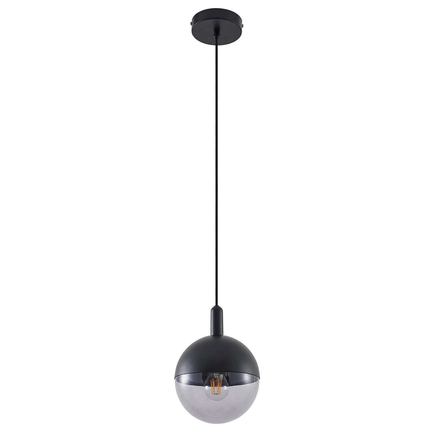 Lucande Pendelleuchte Dustian 9639219 Design Modern in Schwarz aus Glas 1-f günstig online kaufen