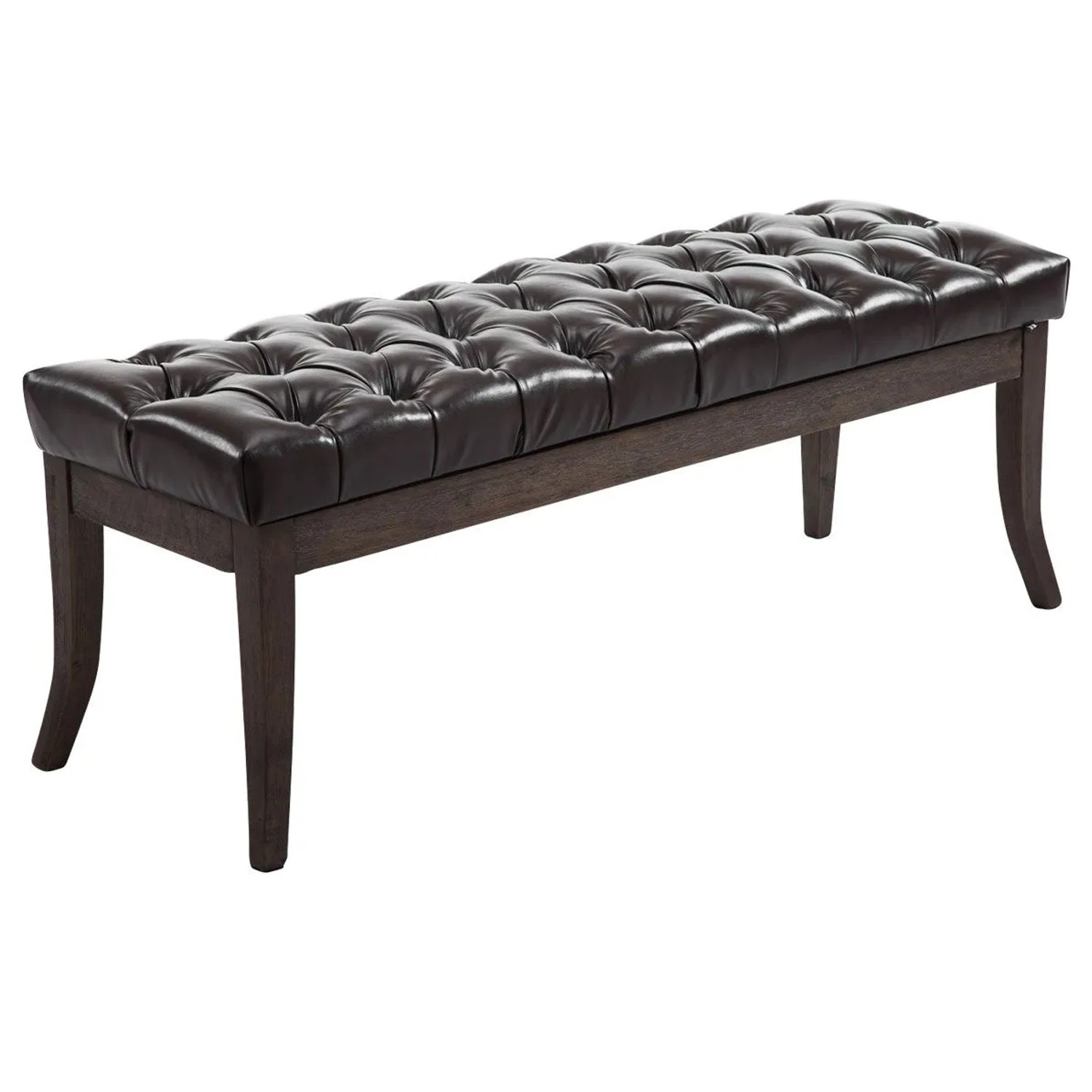 DELUKE Sitzbank CANNES Kunstleder Braun 150x38x46cm Dunkelbraun Sitzbank Flur Sitzhocker Esszimmerbank Polsterbank Schlafzimmer