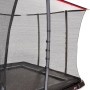 Detailaufnahme: Schwarzes EXIT PeakPro Gartentrampolin (275x458 cm) mit Sicherheitsnetz.