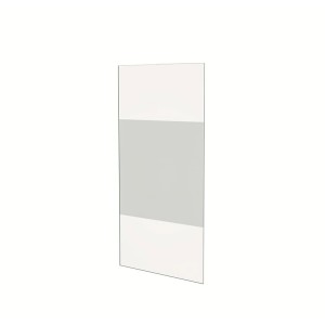 Duschparadies 137.7 x 200 cm Walk in Glas 8mm Nano Glas Duschwand Milchglasstreifen Seitenwand