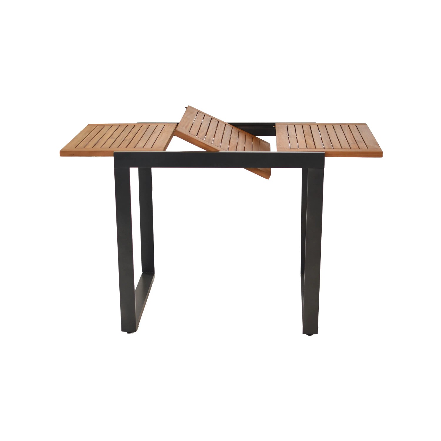 Merxx Siena Ausziehtisch, Akazienholz, graphitfarbenes Gestell, Teil des 3-tlg. Gartenmöbel-Sets.