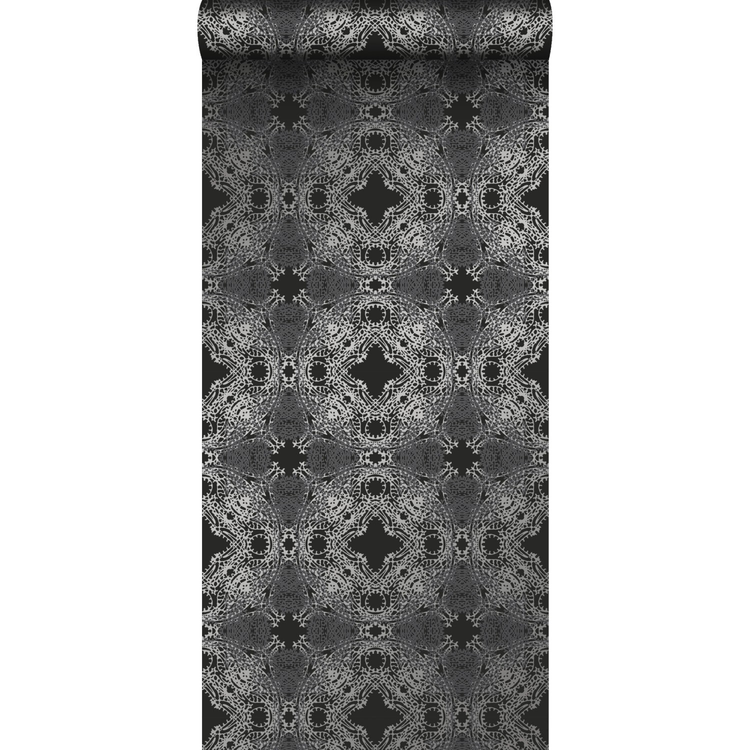 Origin Luxury Wallcoverings Tapete Grafische Form Schwarz Und Silber 53 Cm günstig online kaufen