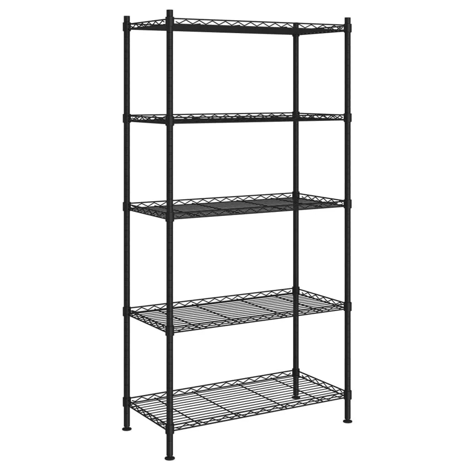 vidaXL Lagerregal mit 5 Böden 90x35x180 cm Schwarz 250 kg 324624