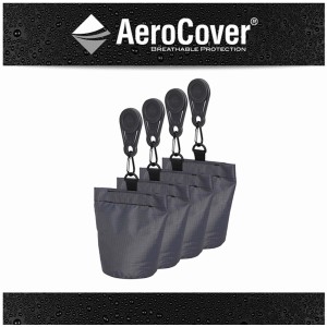 Aerocover Sandsäcke, 4er Set in Anthrazit, zur Beschwerung von Schutzhüllen für Gartenmöbel.