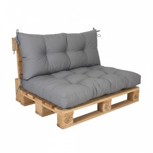 Relaxdays Palettenkissen Set Polyester Grau Mit Befestigungsschlaufen 126 cm x 85 cm x 10 cm
