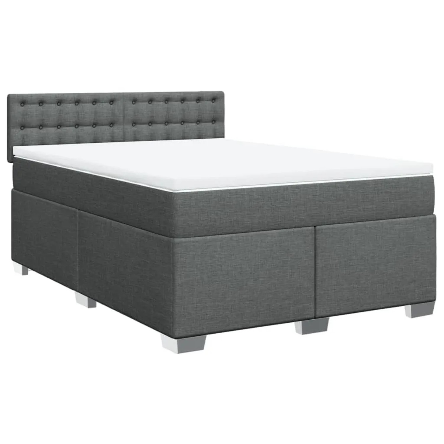 vidaXL Boxspringbett mit Matratze Dunkelgrau 160x200 cm Stoff 3288254 günstig online kaufen