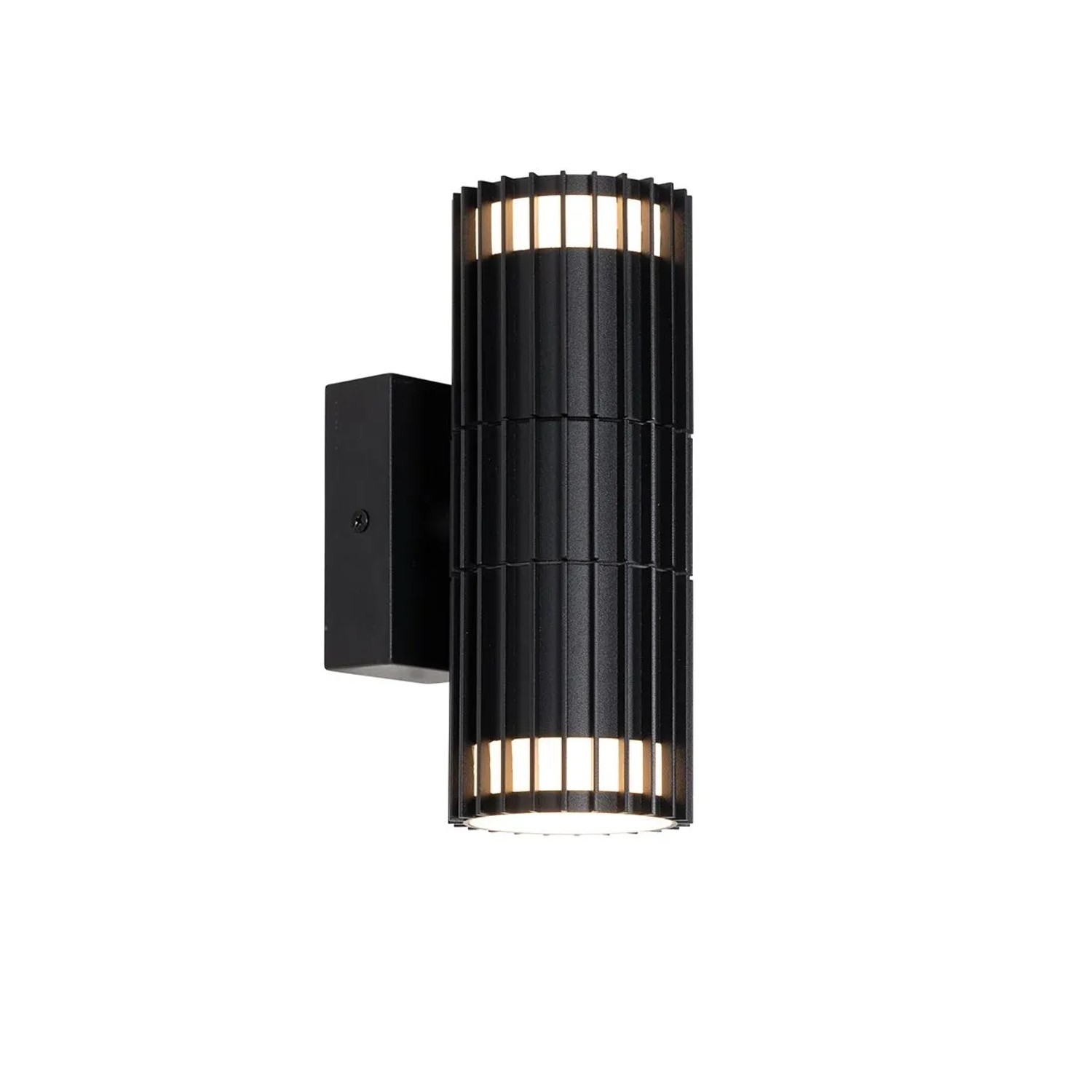 QAZQA Design-Außenwandleuchte Schwarz 2-Licht IP44 Boris