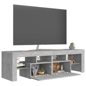 VidaXL TV-Schrank mit LED, Betongrau, 140 cm breit. Wohnwand mit Stauraum und Beleuchtung.
