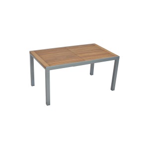 Rechteckiger, ausziehbarer Merxx Gartentisch AZ-Tisch (90x75 cm) mit Holzplatte und Aluminiumgestell.