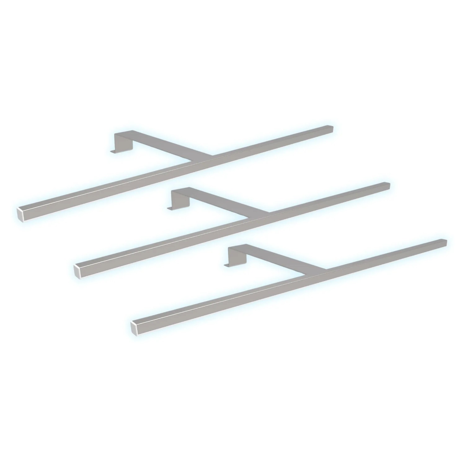 kalb LED Aufbauleuchten 3er Set Silbergrau 600mm Schrankbeleuchtung Neutralweiß