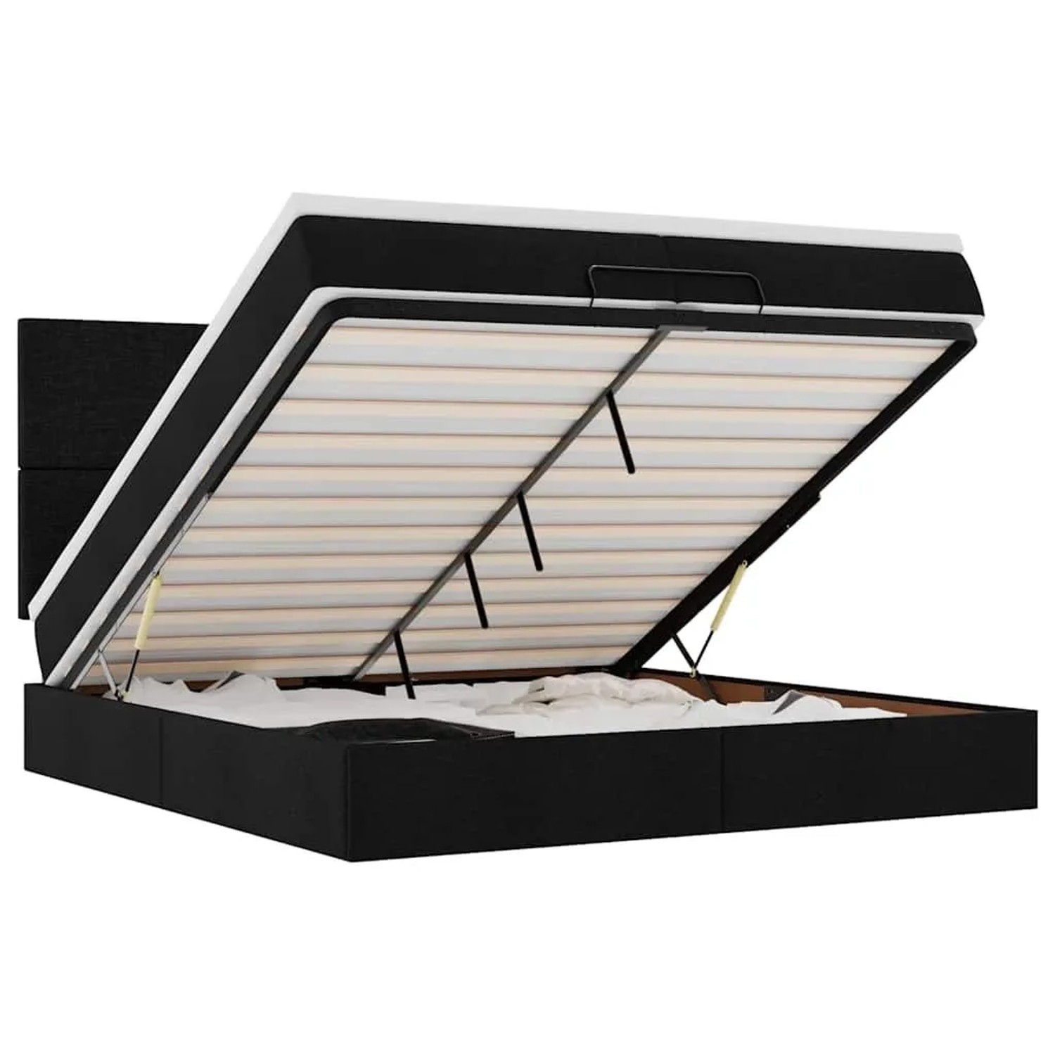 Thumbnail - vidaXL Ottoman-Bett mit Matratzen Schwarz 200x200 cm Stoff 3313101