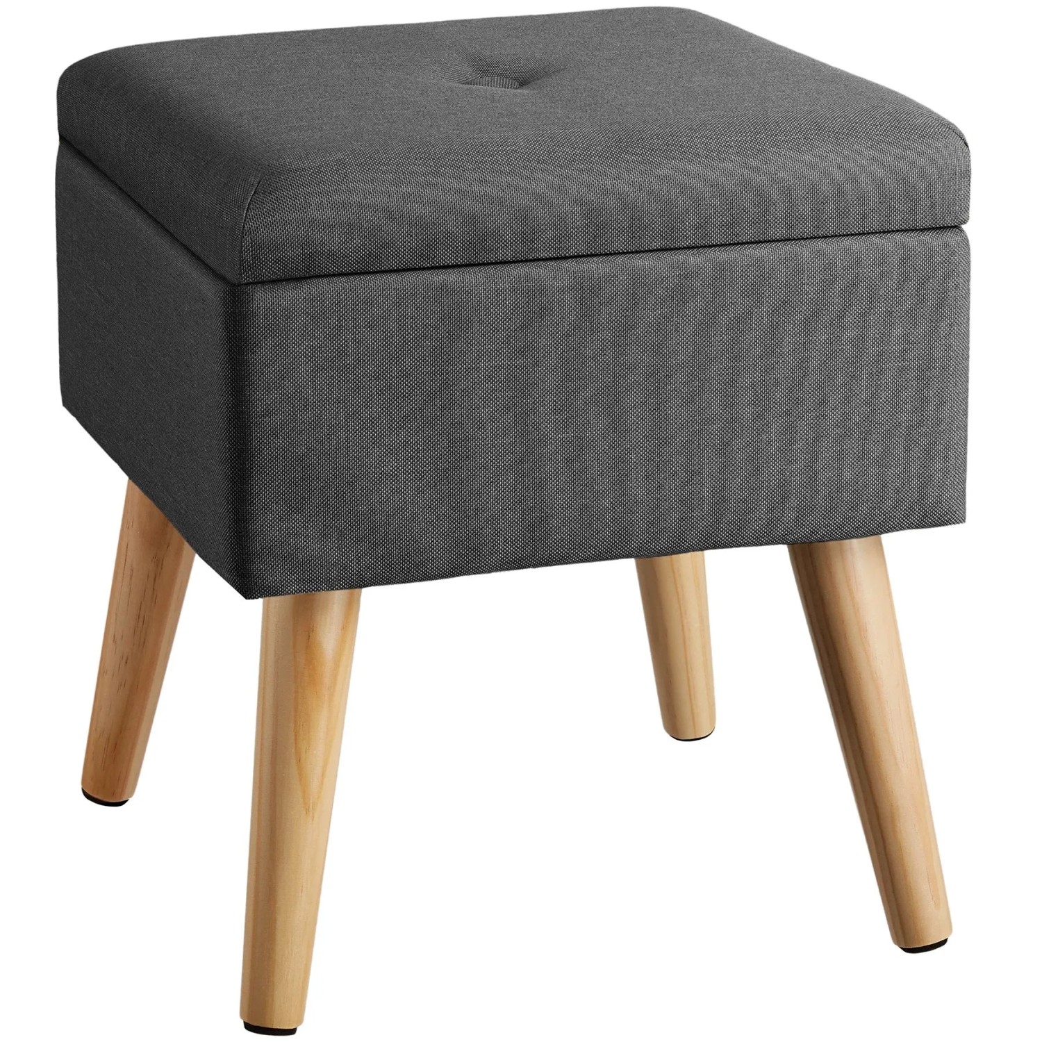 Tectake Sitzhocker Mit Stauraum Elva Quadratisch 32 5 x 32 5 x 36 5 cm  32 50 x 32 50 x 36 50 cm Dunkelgrau