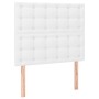 Weißes vidaXL Bettgestell mit Kopfteil, 90x190 cm, Kunstleder, gesteppt.