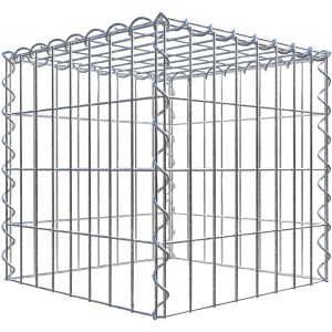 Gabiona Anbaukorb Typ 3, 40x40x40 cm, Maschenweite 5x10 cm, aus verzinktem Drahtgitter.