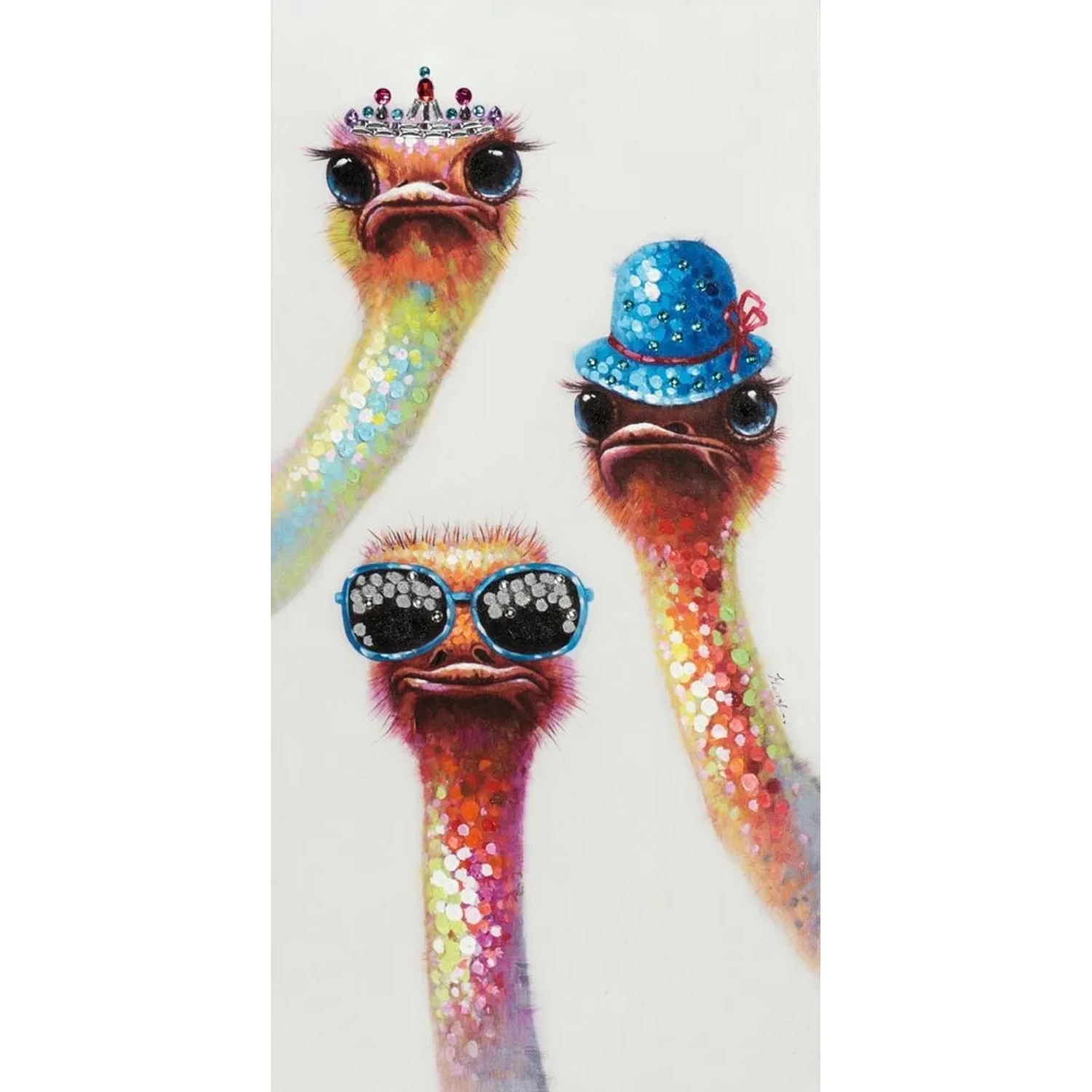 Art Universe Leinwandbild Fröhliche Strauße 60 x 120 cm