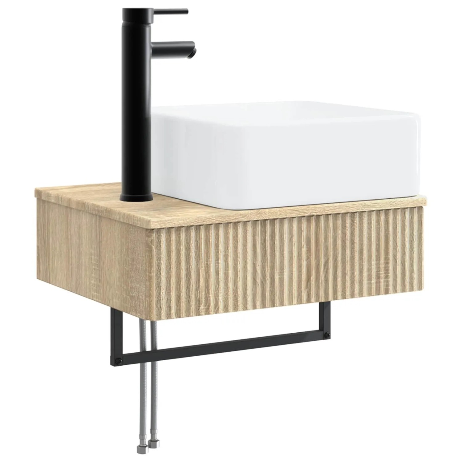 vidaXL Wandmontiertes Waschbecken Sonoma-Eiche 50 x 41 x 39 cm 890190