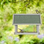 Relaxdays Vogelfutterhaus Holz Stein Grau Grün Mit Wandhalterung 45 cm x 60 cm 2,6 kg_3